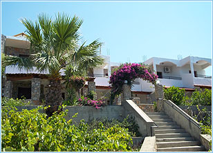 View of George Studios from the beach, Pefkos