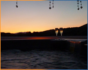 Olive Grove Villa - Sunset on the roof terrace from the jacuzzi/hot tub